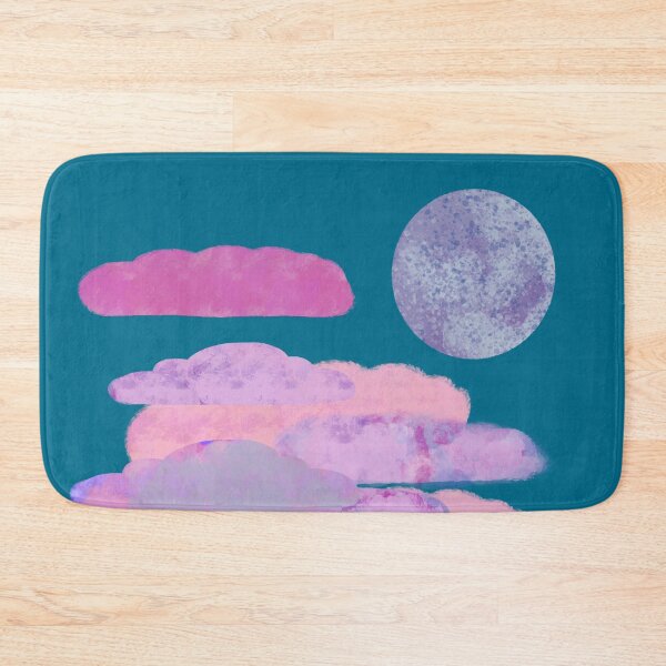 Item preview, Pink, and Purple Clouds with Moon - Hand-drawn designed and sold by Victoria Rose.