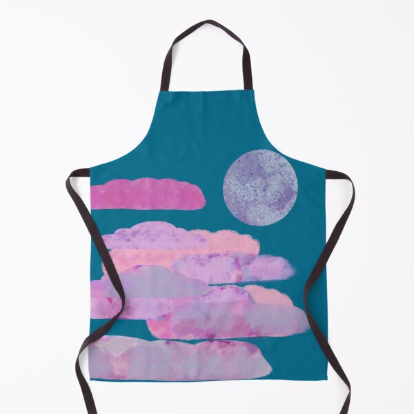 Item preview, Pink, and Purple Clouds with Moon - Hand-drawn designed and sold by Victoria Rose.