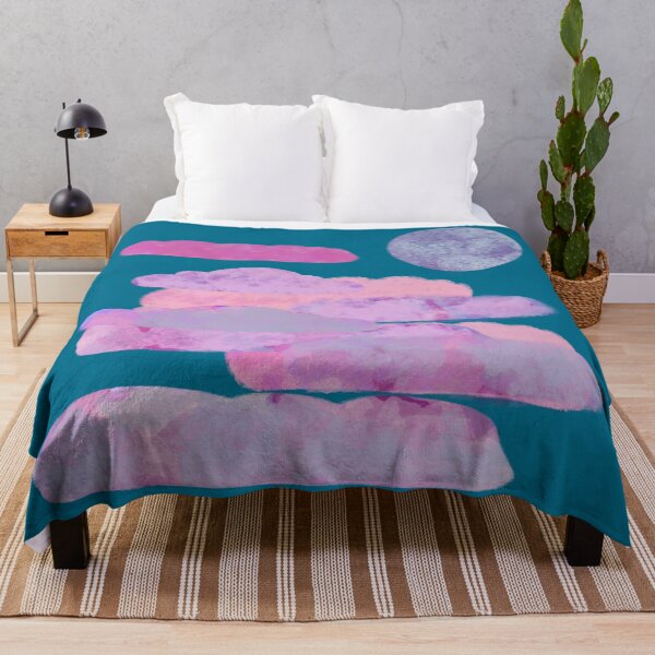 Item preview, Pink, and Purple Clouds with Moon - Hand-drawn designed and sold by Victoria Rose.