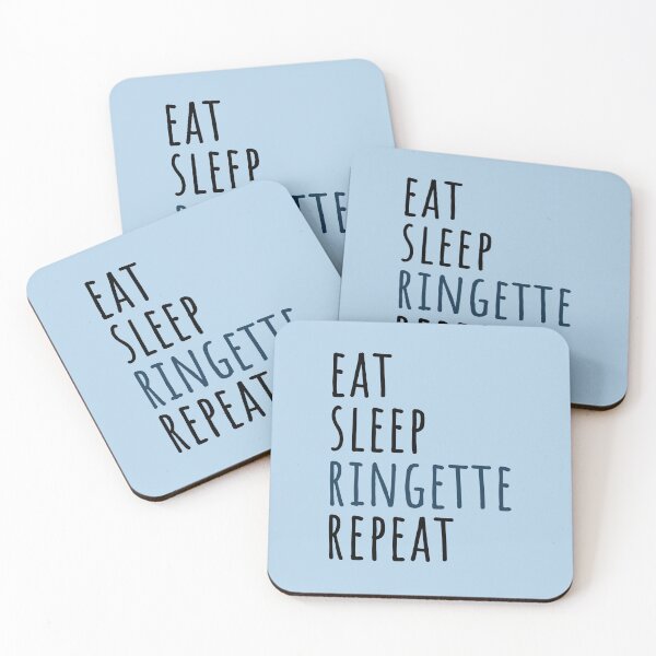 Item preview, Eat Sleep Ringette Repeat - elegant black and dark blue text design designed and sold by EmeraldeaArt.