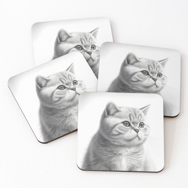 Item preview, Black and white cat pencil drawing designed and sold by Pencil-Art.