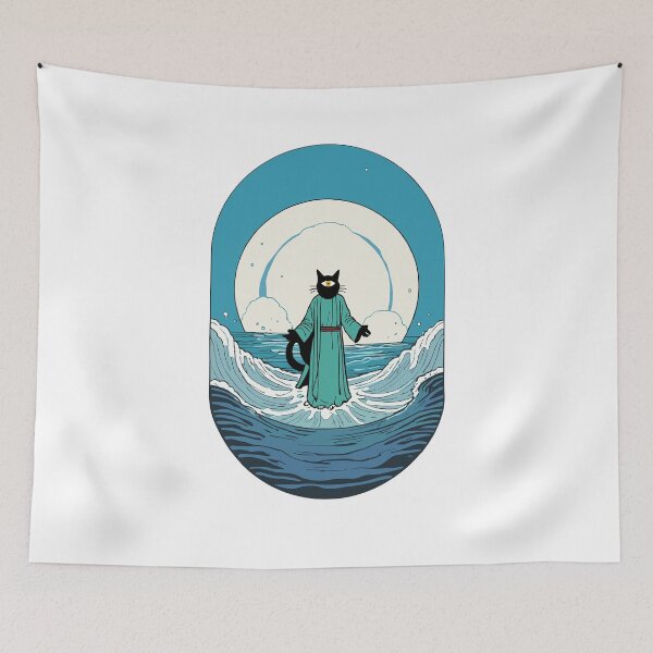 Item preview, Jesus Cat, Walking on Water, Savior Art designed and sold by cutenesss.