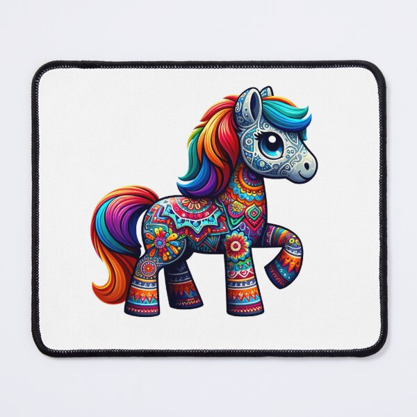 Item preview, Dreamlike Alebrije style Pony artwork, brightly colored, with detailed, imaginative embellishments. designed and sold by TheScruffyGoose.