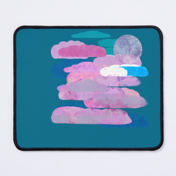 Item preview, Pink, and Purple Clouds with Moon - Hand-drawn designed and sold by Victoria Rose.