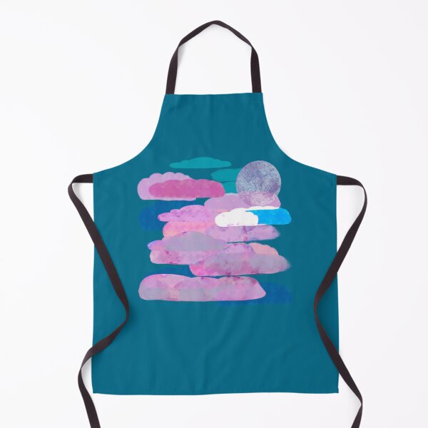Item preview, Pink, and Purple Clouds with Moon - Hand-drawn designed and sold by Victoria Rose.