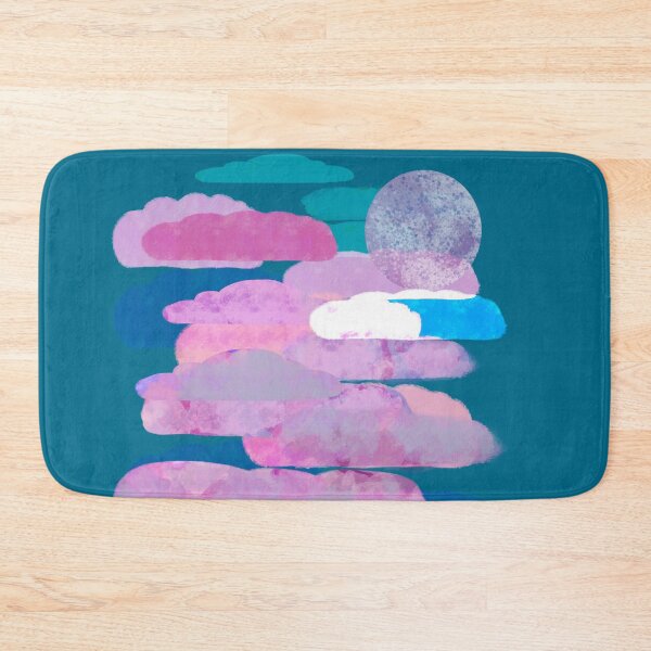Item preview, Pink, and Purple Clouds with Moon - Hand-drawn designed and sold by Victoria Rose.