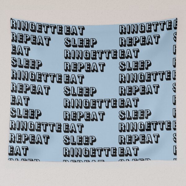 Item preview, Eat Sleep Ringette Repeat - Impactful black text design for a stylish expression designed and sold by EmeraldeaArt.