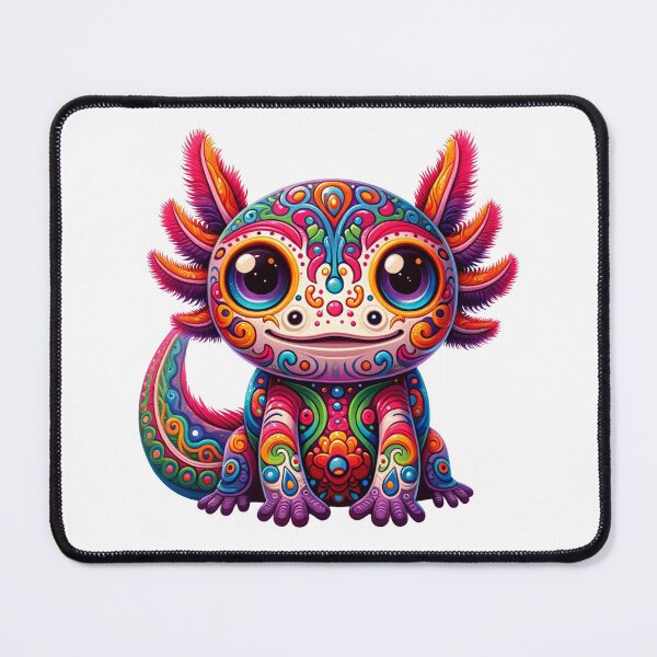 Item preview, Enchanting, multi-hued Axolotlcreature with fanciful details and imaginative shapes designed and sold by TheScruffyGoose.