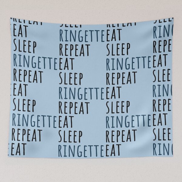 Item preview, Eat Sleep Ringette Repeat - elegant black and dark blue text design designed and sold by EmeraldeaArt.