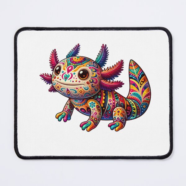 Item preview, Alibrije Style Axolotl with a kaleidoscope of colors and complex motifs designed and sold by TheScruffyGoose.