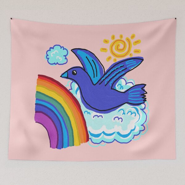 Item preview, bird gliding, pink designed and sold by zzzozzo.