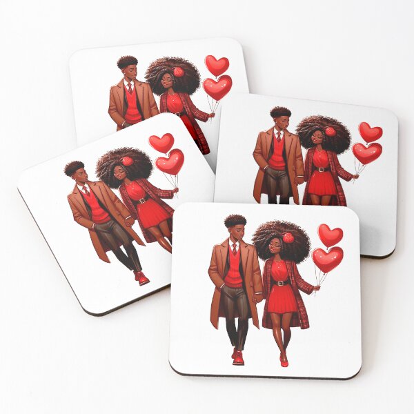 Item preview, Valentine´s Day Couple, Afro American Lovers, Cute Illustration, Valentine´s Day Artwork, I love You designed and sold by gabrielakrall.