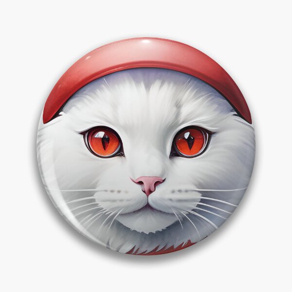 Item preview, a white cat wearing a red scarf and a white hat designed and sold by Babajexodas.