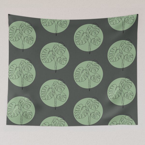 Item preview, minimalist monstera one line art designed and sold by hemp3x.