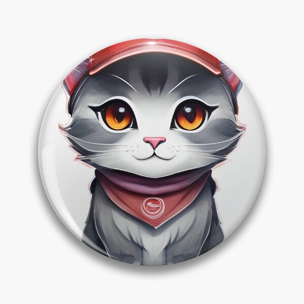 Item preview, a gray and white cat wearing a red hat designed and sold by Babajexodas.