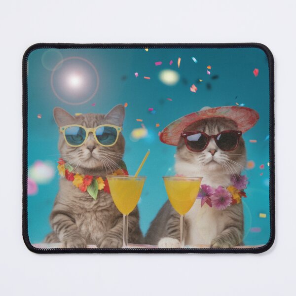 Item preview, two cats drinking cocktails designed and sold by Mauswohn.