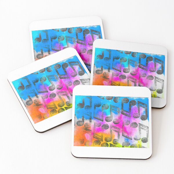 Item preview, Music Note Stamped Watercolour Painting designed and sold by artdesignbysam.