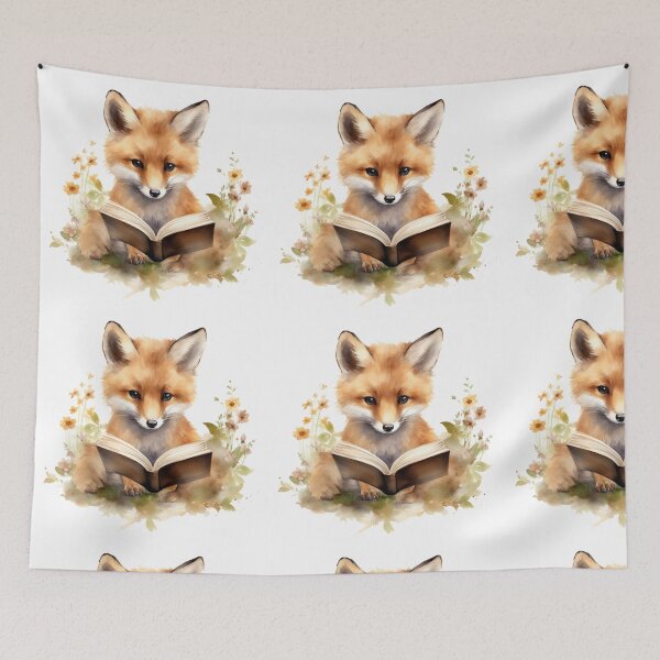 Item preview, deep in reading - fox designed and sold by ahawonderland.
