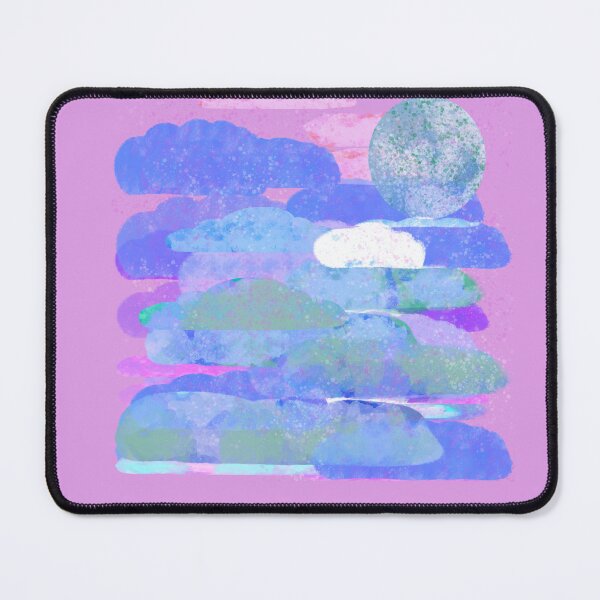 Item preview, Pink, Purple, and Blue Clouds with Moon - Hand-drawn designed and sold by Victoria Rose.