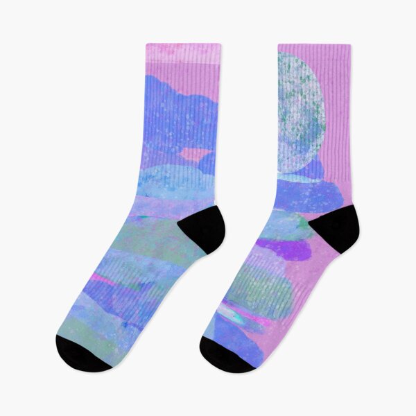 Item preview, Pink, Purple, and Blue Clouds with Moon - Hand-drawn designed and sold by Victoria Rose.