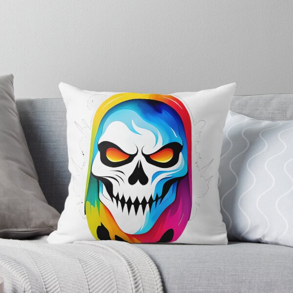 Item preview, a colorful skull with a hoodie on designed and sold by Babajexodas.