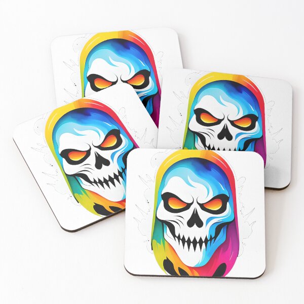 Item preview, a colorful skull with a hoodie on designed and sold by Babajexodas.