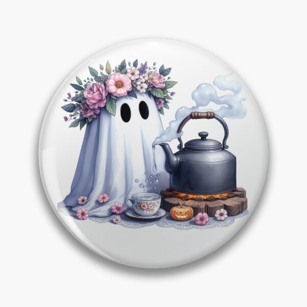 Item preview, Cottage core ghost making tea designed and sold by mirimeranucul.
