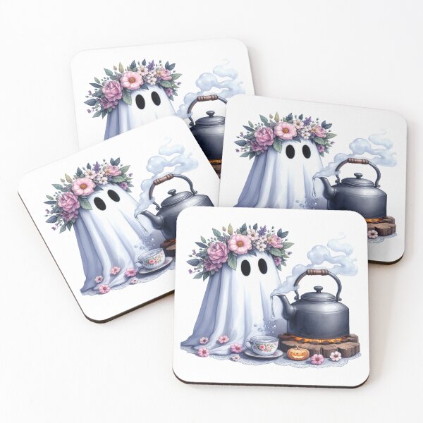 Item preview, Cottage core ghost making tea designed and sold by mirimeranucul.