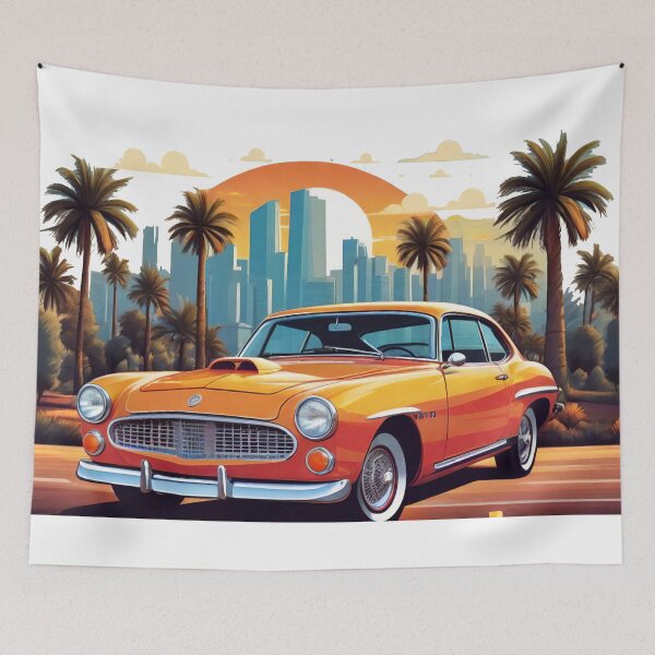 Item preview, Classic Retro Car in Art (325) designed and sold by WASjourney.