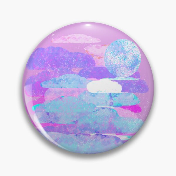 Item preview, Pink, Purple, and Blue Clouds with Moon - Hand-drawn designed and sold by Victoria Rose.