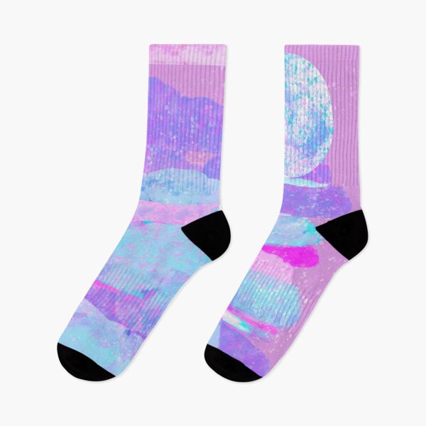 Item preview, Pink, Purple, and Blue Clouds with Moon - Hand-drawn designed and sold by Victoria Rose.