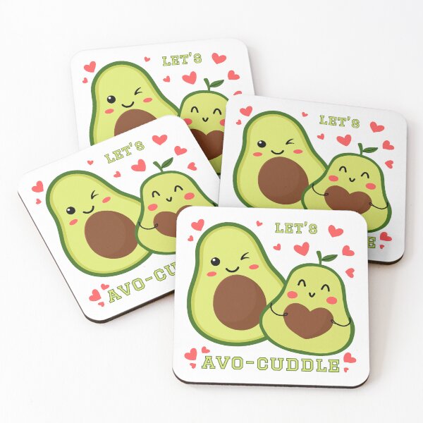 Item preview, Lets Avo-Cuddle Cute Kawaii Avocados Cartoon Avocuddle  designed and sold by wejollydigitals.