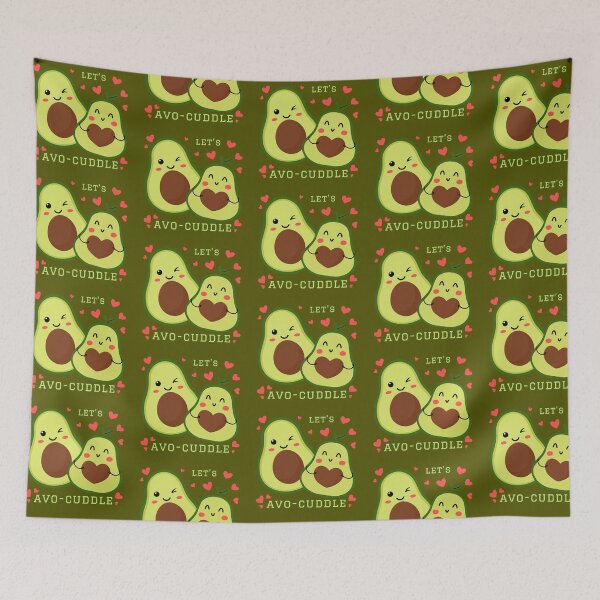 Item preview, Lets Avo-Cuddle Cute Kawaii Avocados Cartoon Avocuddle  designed and sold by wejollydigitals.