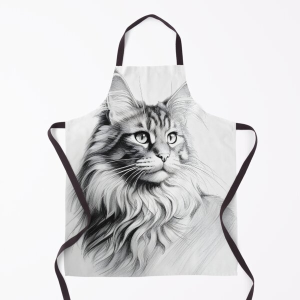 Artikelvorschau, Schwarz-weiße Katze-Bleistiftzeichnung entworfen und verkauft von Pencil-Art.