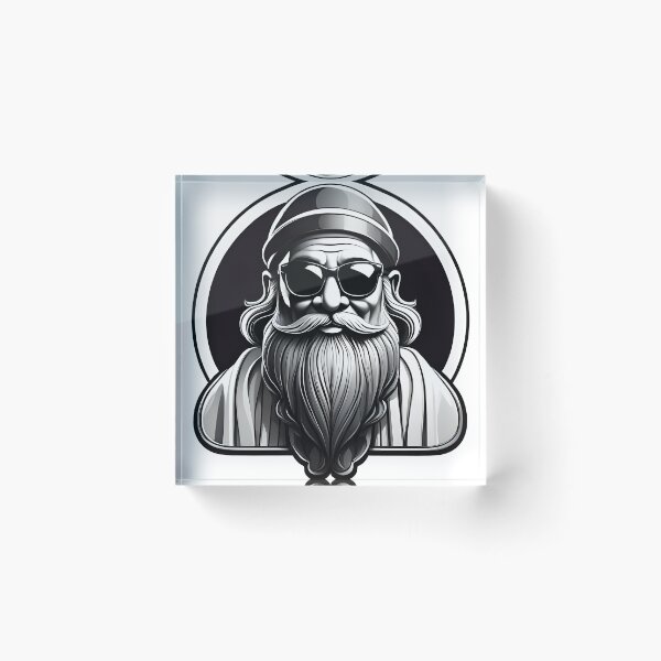 Item preview,  a black and white drawing of a bearded man designed and sold by Babajexodas.