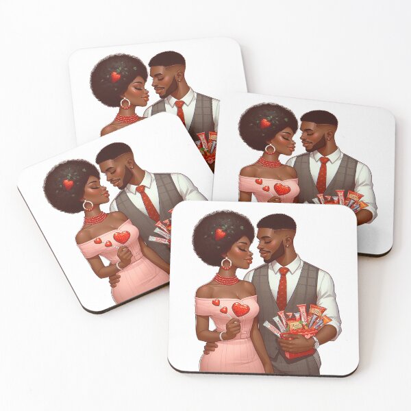 Item preview, Valentine´s Day Afro American Couple, Afro Couple, Afro Lovers, Cute Illustration, Valentine´s Day Artwork, I love You designed and sold by gabrielakrall.