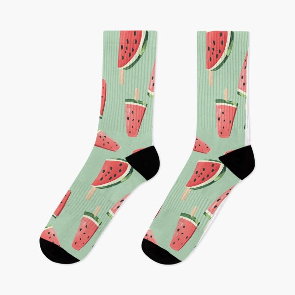 Item preview, Watermelon Popsicles on Mint Green Seamless Pattern designed and sold by Purr- Paradise.