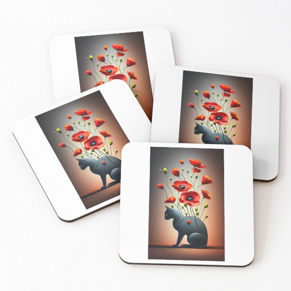 Item preview, biocolor cat and red flower v3 designed and sold by FenwickDesign99.