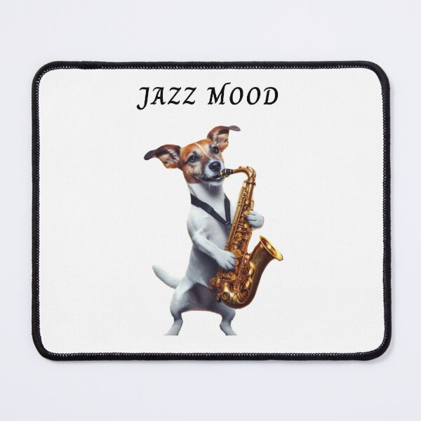 Item preview, Jack Russell Terrier in Jazz Mood, in white designed and sold by SimpleAsSymbol.
