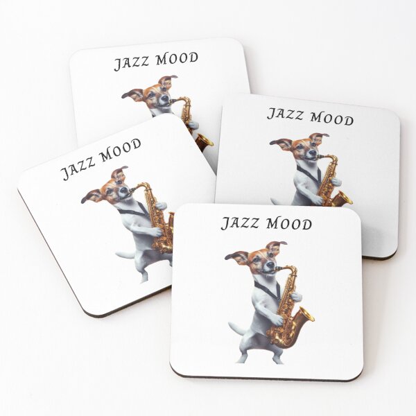 Item preview, Jack Russell Terrier in Jazz Mood, in white designed and sold by SimpleAsSymbol.