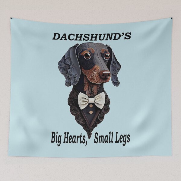 Item preview, Dachshund with a bowtie paper quilling cute funny portrait  designed and sold by LorrieBee.