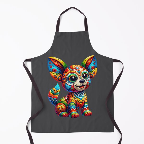 Item preview, Alebrije style vividly colored cute puppy with intricate patterns and surreal features designed and sold by TheScruffyGoose.