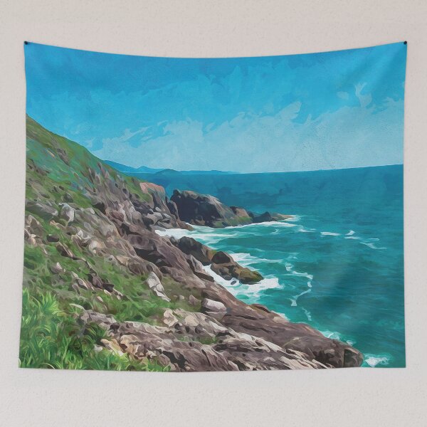Item preview, Rocky coastline in watercolor designed and sold by Intermundium.