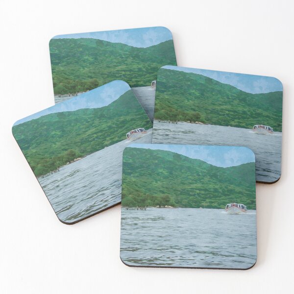 Item preview, Ferry on a lagoon surrounded by green mountaines designed and sold by Intermundium.