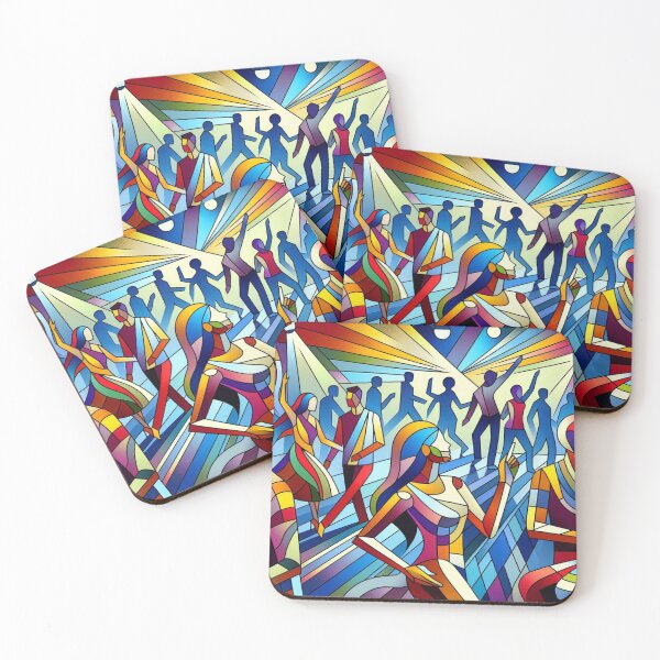 Item preview, Dancing Girl at the disco: Cubist Pixel Groove: Vibrant Disco Fusion with Stylized Dance designed and sold by Arte Cartoon From TagTeam Group.