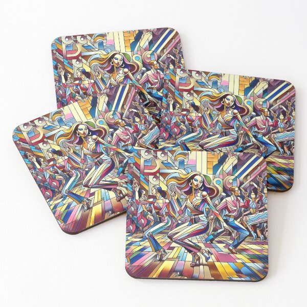 Item preview, Cubism Dancer Girl: Cubist Pixel Groove: Vibrant Disco Fusion with Stylized Dance designed and sold by Arte Cartoon From TagTeam Group.