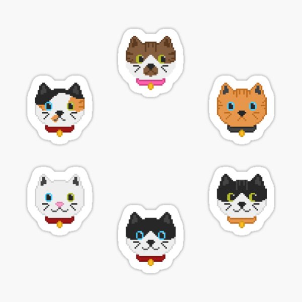 Aperçu de l'œuvre Pack Visage Chat Pixel Art créée et vendue par tilapiacats.