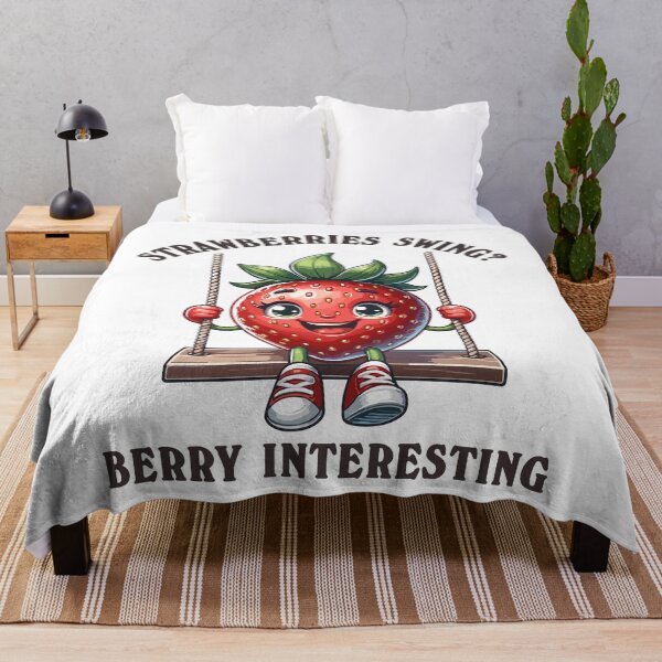 Item preview, Strawberry On A Swing Berry Interesting Cartoon Style designed and sold by CosyTeal.