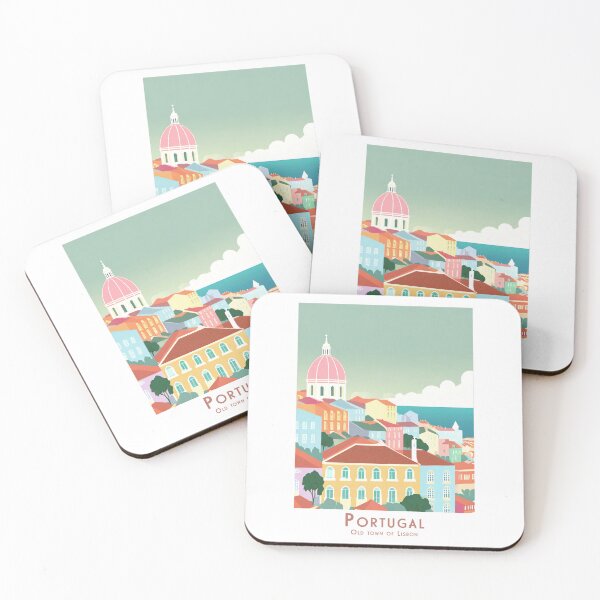 Item preview, Vintage Minimal Retro Travel Poster Old Town Lisbon Portugal designed and sold by pod24.