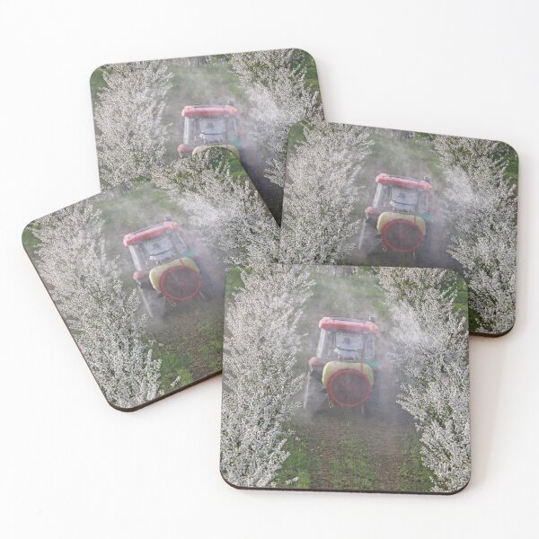 Item preview, tractor sprays insecticide in orchard agriculture industry springtime designed and sold by goceris.